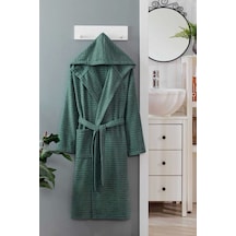 Kapüşonlu Unisex Banyo Bornozu %100 Soft Pamuklu Yeşil L-xl Diğer