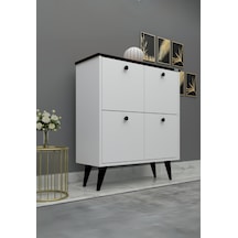 %100 Mdf Akus 4 Kapaklı Ayaklı Ayakkabılık Üstü Falez Beyaz