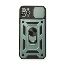 Apple İphone 11 Pro Kılıf Pars Lens Yüzüklü Silikon - Yeşil 0.2M-Çok Renkli
