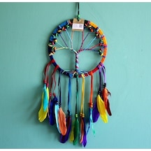Rüya Kapanı Dream Catcher Hayat Ağacı Model 3 Çok Renkli