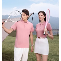 New Performance.arw50358.serintutan-antibakteriyel-yüksek Kalite.düğmeli Polo T.shirt Pudra