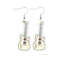Siyah Gitar Küpe Çok Renkli