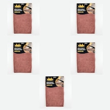 Miss Clean Mikrofiber Kareli Yüzey Cam Temizlik Bezi 40x40 Cm Süper Emici -kahverengi - 3'lü 5 Paket