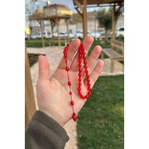 Tesbihkenti Usta İşi Düz Kırmızı Küçük Boy Ateş Kehribar Tesbih