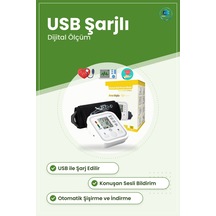 Kol Tipi Dijital Tansiyon Aleti Usb Şarjlı Konuşan Tansiyon Ölçüm