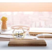 Bk Gift Kişiye Özel İsimli Avukat Temalı Ahşap Tabanlı Akrilik Masa İsimliği-1, Ofis Dekoru, Mesleki Hediye, Ofis Hediyeleri Kobitmeyen137871 Bk Gift