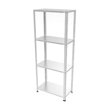 4 Katlı Paslanmaz Krom Raf - Inox Soğuk Oda Rafı, Buzhane Rafı 43x93 Cm-0.70 Mm-100 Cm Gri
