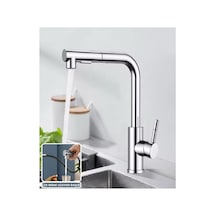 Rena Design Krom Spiralli Eviye Bataryasi Çift Modlu Çek Birak Uzayan Başlik Prinç Gövde Mutfak Musluk