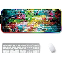 Tongxida 300x350x3mm Kauçuk Rgb Işıklı Kaymaz Mouse Pad Renkli Tuğla Renkli Tuğla