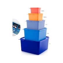Tupperware Renkli Dikdörtgen Saklama Kabı 5 Li Set Esc Çok Renkli