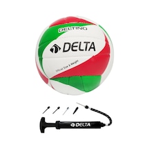 Delta Deltino Özel El Dikişli 5 Numara Voleybol Topu + Çok Fonksiyonlu Top Şişirme Pompası Seti Çok Renkli