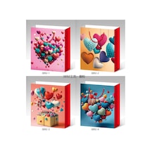 Büyük Boy Kalp Desenli Karton Çanta