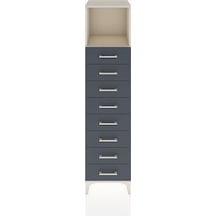 Hyperion Dolap Tek Raflı 8 Çekmeceli 44x44x182 Aytaşı-antrasit Aytaşı