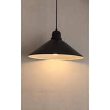 Mylights Mat Siyah Içi Beyaz Metal Sarkıt Avize 36 Cm