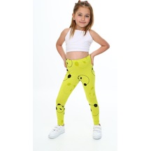 Toontoy Kids Toontoy Kız Çocuk Baskılı Tayt Açık Yeşil