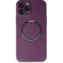 Apple Uyumlu iPhone 12 Pro Kılıf Jack Magneticsafe Lens Silikon Mürdüm,