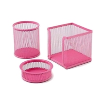Drt 403 3 Lü Pembe Masaüstü Kalemlik Set