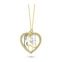 Altın Kolye Kalbimin Içi Anne-Bebek Tasarım Klb-03352396