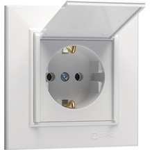 Makel KRB 57 001 029 Karea Kap. Topraklı Priz + Çerçeve Beyaz