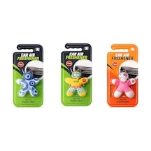 Maskot Şeklinde Araba Kokusu, Oto Parfüm, Green Citrus Ve Strawberry Çeşitleri, 3'lü Set