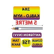 5 Metre Uzunlu Orta Kablo - 3x4 Nym Antigron, Gri