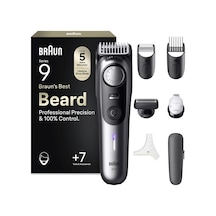 Braun Sakal Düzeltici Serisi 9, Erkek Elektrikli Sakal Düzeltici Ve 7 Berber Aleti, Ultra Keskin Problade Bıçak, 180 Dakika Pil Ömrü, Kablosuz Sakal Tıraş Makinesi, 52 Boy, Su Geçirmez, Bt9520, Krom