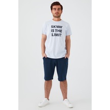 Arnetta Kısa Kol Erkek Bermuda Şort Pijama Takımı Açık Mavi