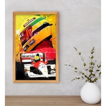 Bk Gift F1 Ayrton Senna Tasarımlı Dekoratif Retro Ahşap Çerçeveli (551143547)
