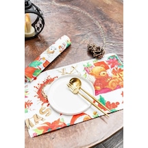 2'li Yılbaşı Duck Keten Amerikan Servisi 30 X 40 Cm Çok Renkli