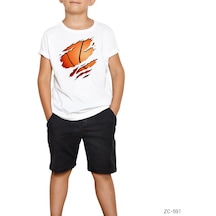 Basketball Claw 3D Beyaz Çocuk Tişört