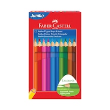 Faber-castell Jumbo Kuru Boya Kalemi, 12 Renk, Çocuklar İçin Eğlenceli Ve Kolay Tutuş, Ergonomik Üçgen Ve Kalın Genel