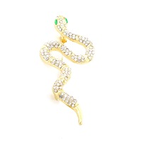 Ferizz Altın Kaplama Zirkon Taşlı Yılan Model Broş Br-110 Gold