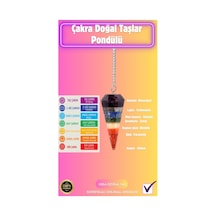Mga Doğal Taş 7 Çakra Doğal Taş Pandül - Sarkaç Doğal Taş Gerçek Hakiki Pandül Sarkaç 7 Renk 7 Renk