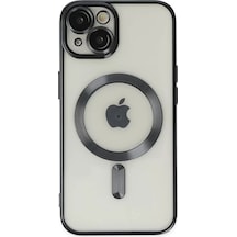 Newface Apple Uyumlu İphone 14 Kılıf Kross Magneticsafe Kapak - Siyah Beyaz