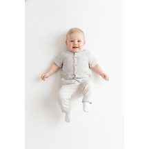 Tiffany Baby & Kids Lycra Müslin Tasarımlı Hakim Yaka Gömlek Gri