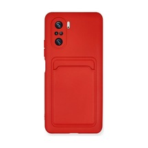 Xiaomi Poco F3 Uyumlu Kılıf Kelvin Kartvizitli Silikon - Kırmızı