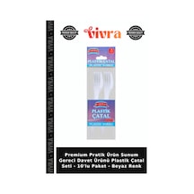 Premium Pratik Ürün Sunum Gereci Davet Ürünü Plastik Çatal Seti - 10'lu Paket - Beyaz Renk
