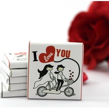 Dark Brown I Love You Sevgili için Madlen Çikolata Sütlü ve Bitter 48 Adet