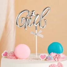 Pasta Üstü Çubuklu Girl Krom Gümüş 17 Cm