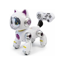 Uzaktan Kuman. Sevimli Kedi Köpek Robot Beyaz