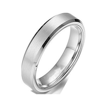 Beyaz Titanyum Çelik Mat Yüzük Melanin, Paslanmaz Çelik Erkek Fırçalanmış Yüzük Yüzük 13-6mm Beyaz