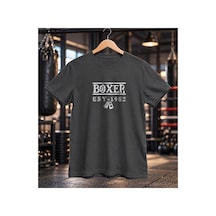 Segungear Boxer Erkek Regular Fit Baskılı Spor Tişört Gri - 932277136 Gri