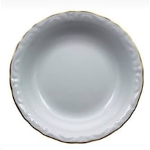 Porland Porselen Yaldızlı 12 Adet 19cm Büyük Çukur Yemek Tabak