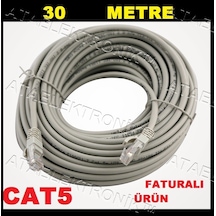30 Metre Hazir Presli Fabrikasyon Cat5 Internet Kablo Ethernet