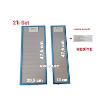 Vestel Uyumlu Aspiratör Alüminyum Filtre Takımı 20,5x47,6 /13x47,6 Cm + Lamba Kapağı li