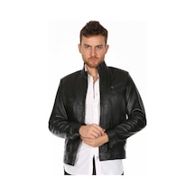 Deriwork Hakiki Deri Siyah Calvin Düz Erkek Deri Ceket Karışık / Çok Renkli