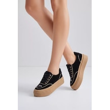 Guja 26k330 Taş Detaylı Siyah Kadife Kadın Sneaker