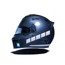 Şerit Tasarımlı Yaldızlı Gümüş Motosiklet Kask Sticker Çınar Extreme