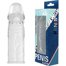 Hızlı Express Baile Sleeve Damarlı Uzatmalı Şeffaf Silikon Penis Kılıfı Kristal Dildo
