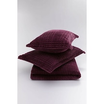 Merinos Modern Line 3 Parça Battaniye Seti - Cherry Mürdüm
